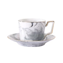 Мраморная керамика набор чашек для кофе многоразовые чашки капучино высокий чай кубек посуда экологически чистый дом 50T013