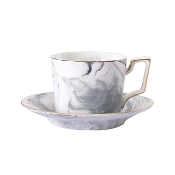 

Marble Ceramic Coffee Cup Set Reusable Cups Cappuccino High Tea Kubek Crockery Environmentally Friendly Home 50T013