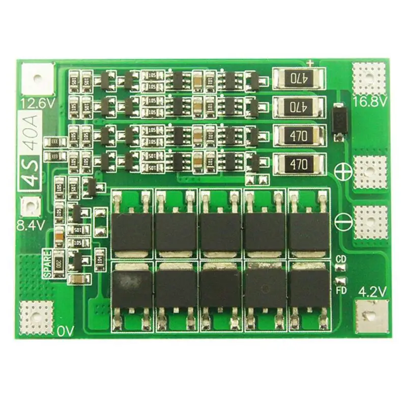 

4S 16.8V 40A Li-Ion Li-Po Battery 18650 26650 Charger Protection Board Balancer
