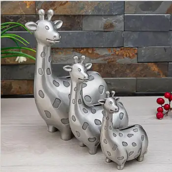 

cartoon giraffe metal large piggy bank tin box money bank for chirdren's saving money box coin jar coin capsule PB026
