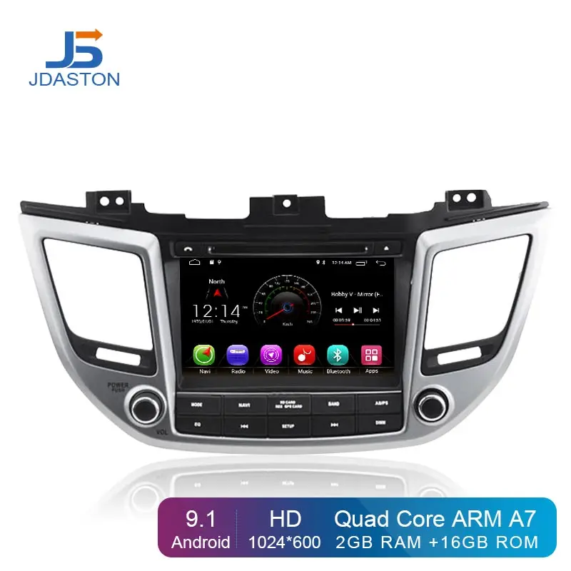

JDASTON Android 9.1 Car DVD Player For Hyundai Tucson/IX35 2015 2016 2017 Multimedia GPS Navigation 2 Din Car Radio Audio WIFI