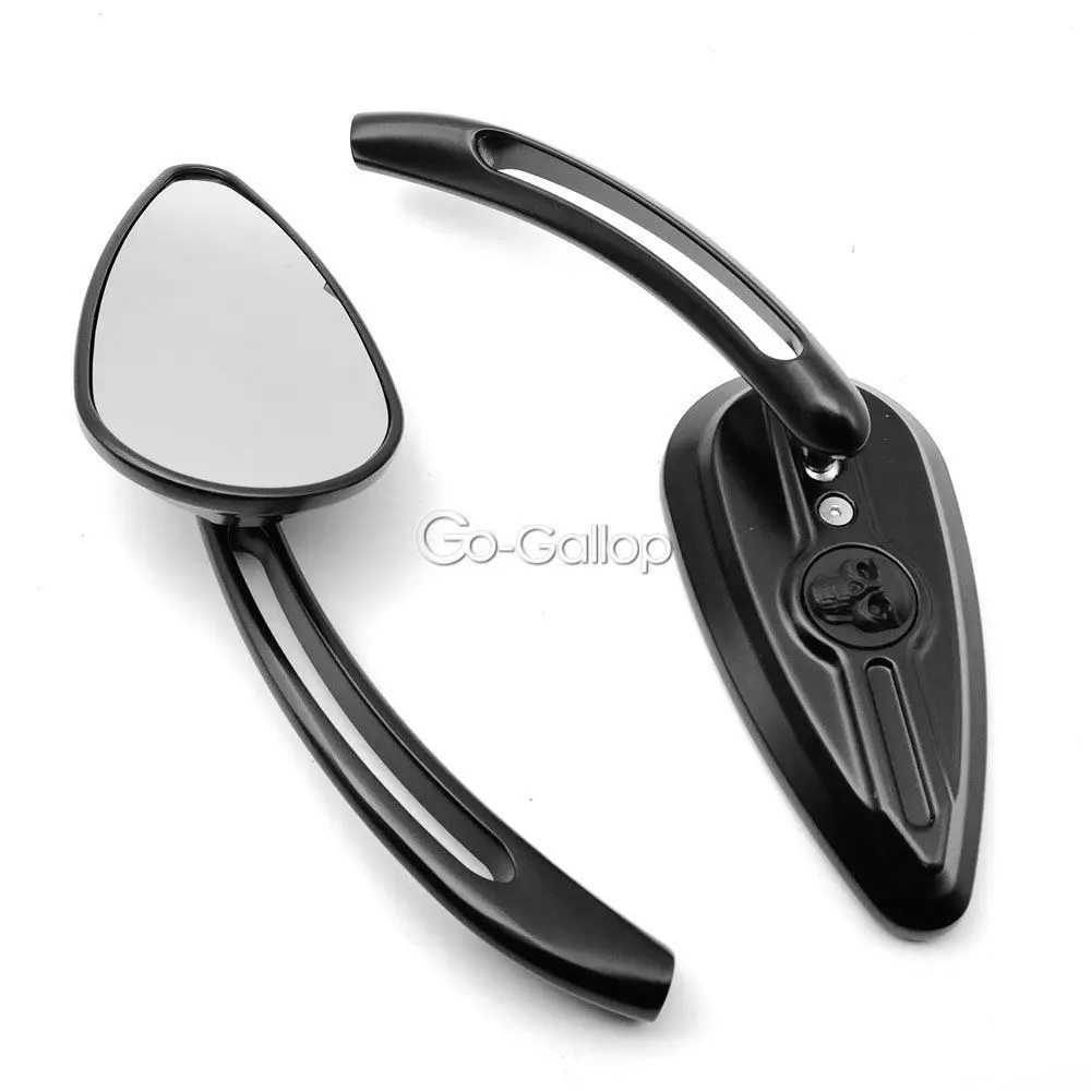 

Skull Black Motorcycle Rearview Mirrors For Honda Suzuki Kawasaki Yamaha Harley Cafe Racer Cruiser Chopper Bobber Touring