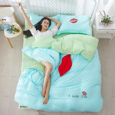

Naturelife 100% Bedding Set Duvet Cover Sets Soft Bed Linen Flat Bed Sheet Set Pillowcase bed cover housse de couette