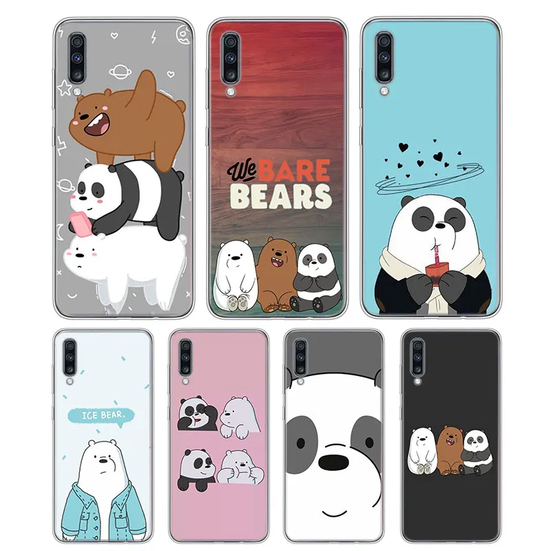 

Transparent Soft Silicone Phone Case we bare bears love for Samsung Galaxy A10 A30 A40 A50 A70 Cover