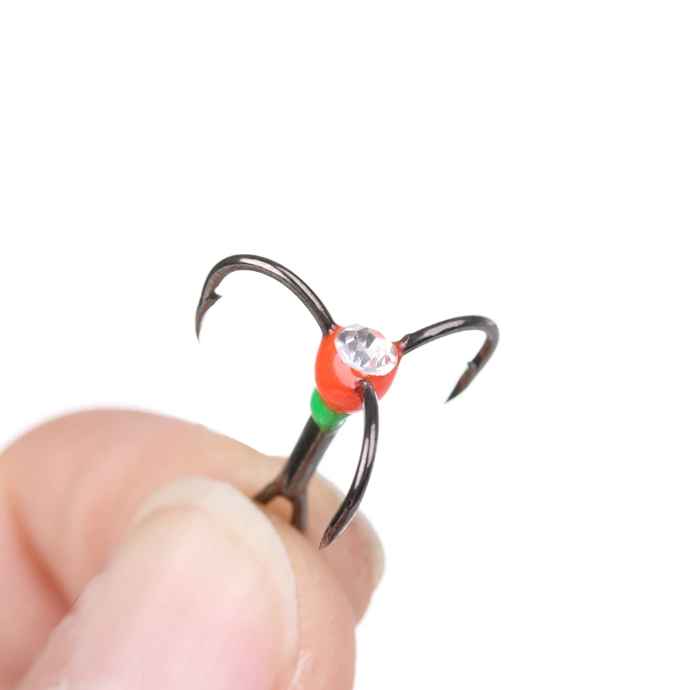

10Pcs 6# 8# 10# Fishing Hooks Winter Ice Fishing Three-jaw Hook High Carbon Steel Tackle Tools Fishing Accessories