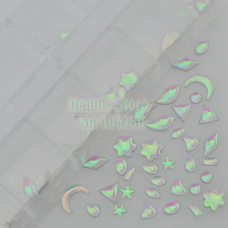 

3D Multi-Shape Reflective Acrylic Nail Art Gems Cell Phone Decoration Kits