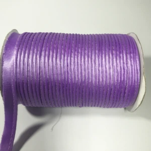 Полиэфирная атласная косая лента, косая лента со шнуром, DIY косая лента, размер: 10 мм-12 мм, 25 ярдов Зеленый, розовый цвет - Цвет: light purple