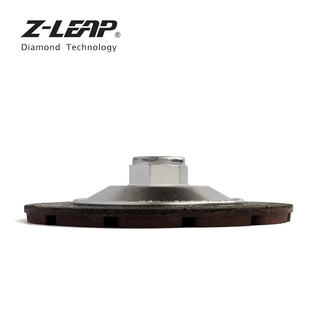 Z-LEAP 5" 1PC Diamond Dry Grinding Wheel Ceramic Bond Cup Edge Polishing Disc Concrete Epoxy Floor Abrasive Tool With 5/8-11 M14
