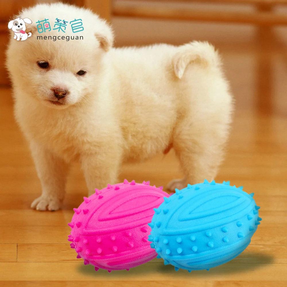 

mengceguan New Football Dog Toy TPR Rubber Ball Squeak Sound Toys For Dogs Non-toxic Biting Resistance Molar Pet dog ball Toy