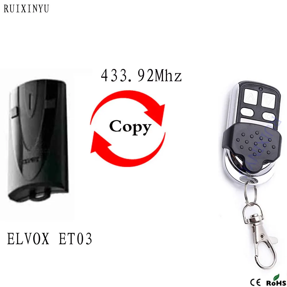 Elvox Et03 Trasmettitore Clone Telecomando 433,92Mhz Cancello Garage Porta Elvox Et03 433Mhz Telecomando