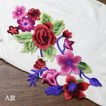 

BIG applique embroidery flower patches para vestuario decorative sew on designer patches for jeans parches bordados para ropa