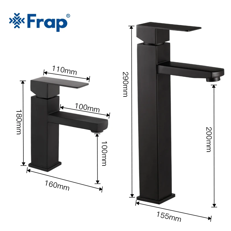 Günstig Frap Becken Wasserhahn Schwarzes Quadrat Waschbecken Wasserhahn Tippen Edelstahl Bad Wasserhahn Deck Montiert Becken Mischbatterie Y10170   1