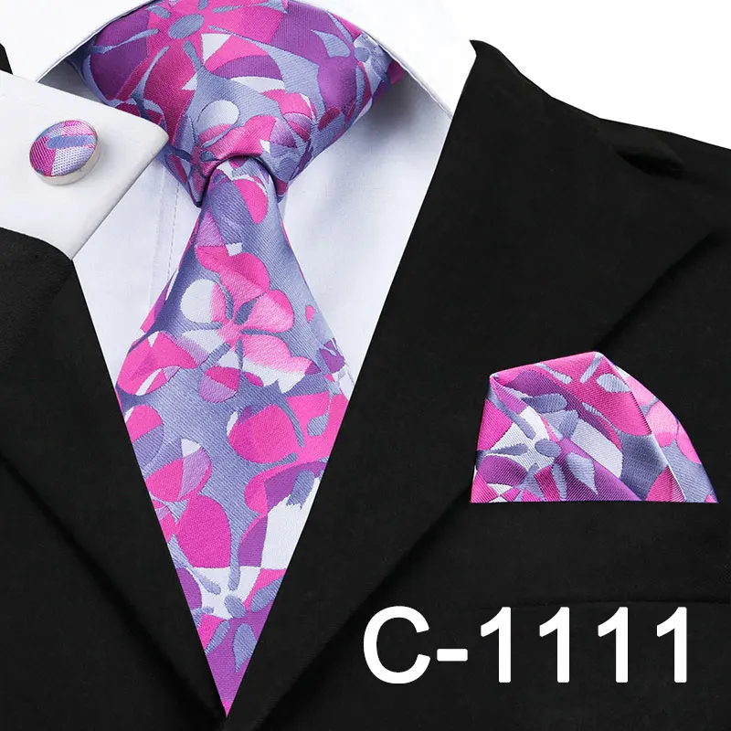 SN-1111 Hi-Tie, роскошные шелковые фиолетовые галстуки с цветочным узором пейсли для мужчин, набор галстуков и носовых платков, модные дизайнерские деловые свадебные мужские галстуки - Цвет: SN-1111