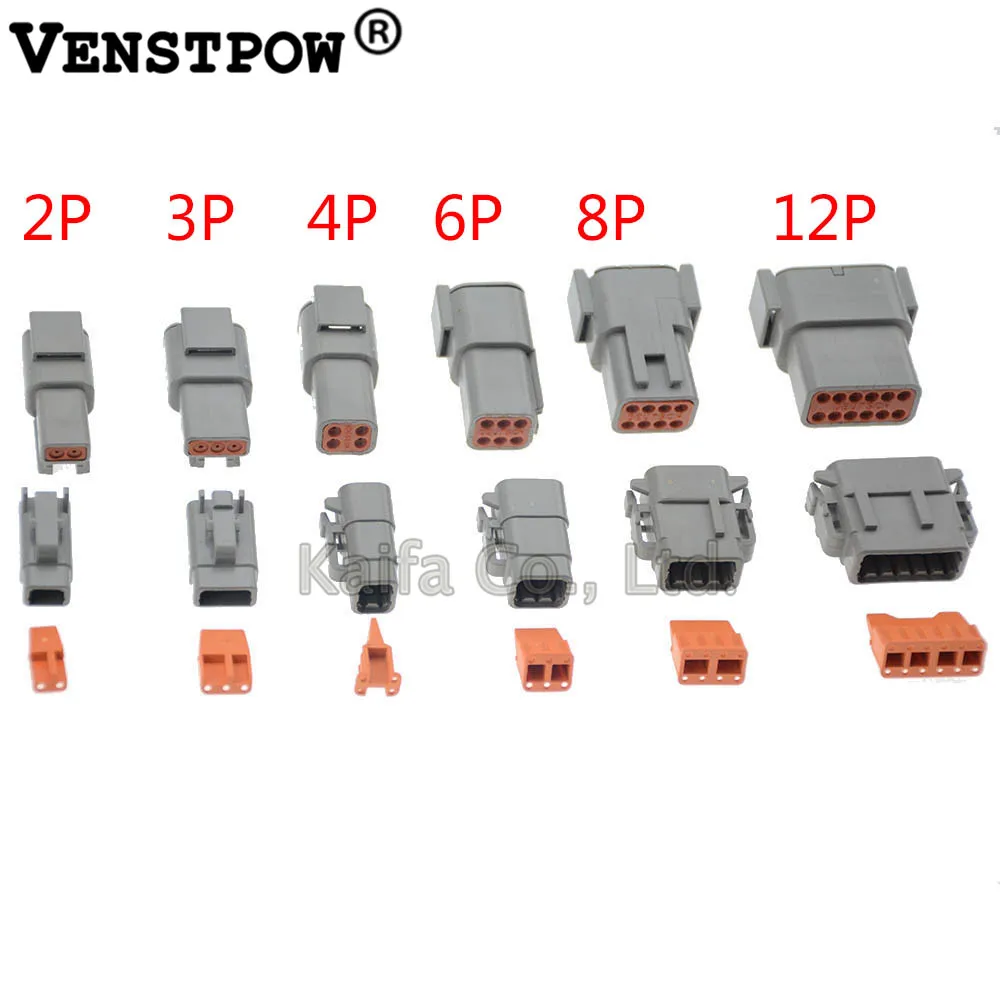 

5 Sets Deutsch DTM 2-12P DTM06-2/3/4/6/8/12S DTM04-2/3/4/6/8/12P 20-24awg Waterproof Connector With Pins Automotive Sealed Plug