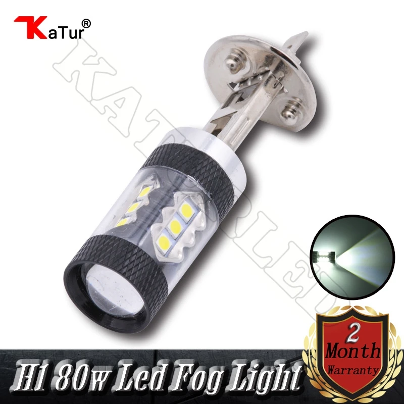 

1pcs Super Bright H1 LED 80W White cars Fog lights Daytime Running Bulb auto Lamp Vehicles h1 led high power parking car lights
