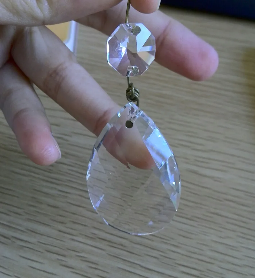 

75pcs 50mm Crystal Pendant+ 14mm Octagon Bead Chandelier Prism Suncatchers Pendant For Lighting Parts