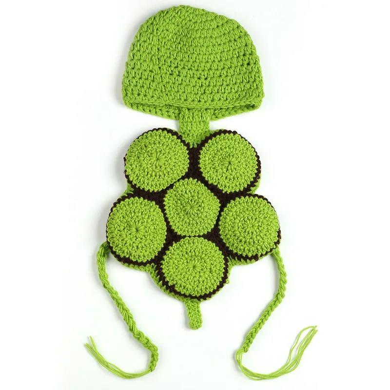 Вязаные Детские трикотаж вязаная шапка, 100 дней фотографического костюм, новорожденных ткань черепаха рваные реквизит