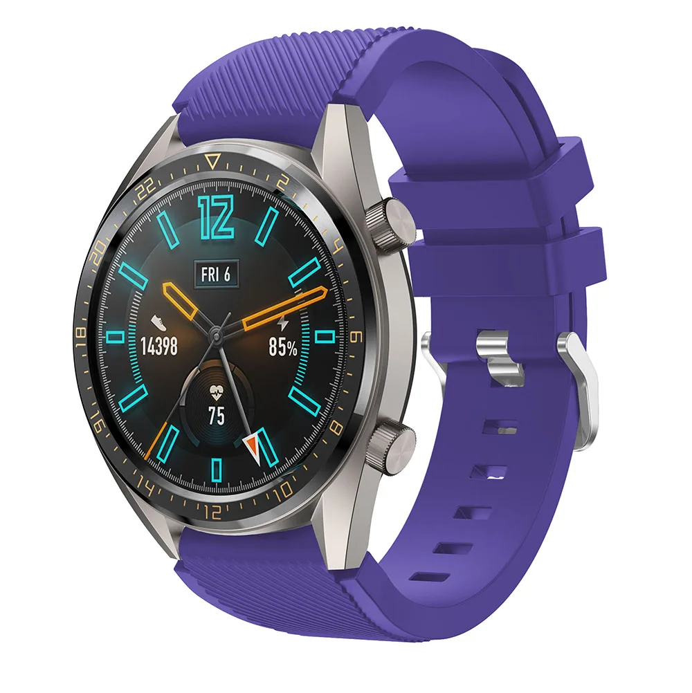 22 мм спортивный силиконовый ремешок для Huawei Watch GT Band Браслет из мягкой резины