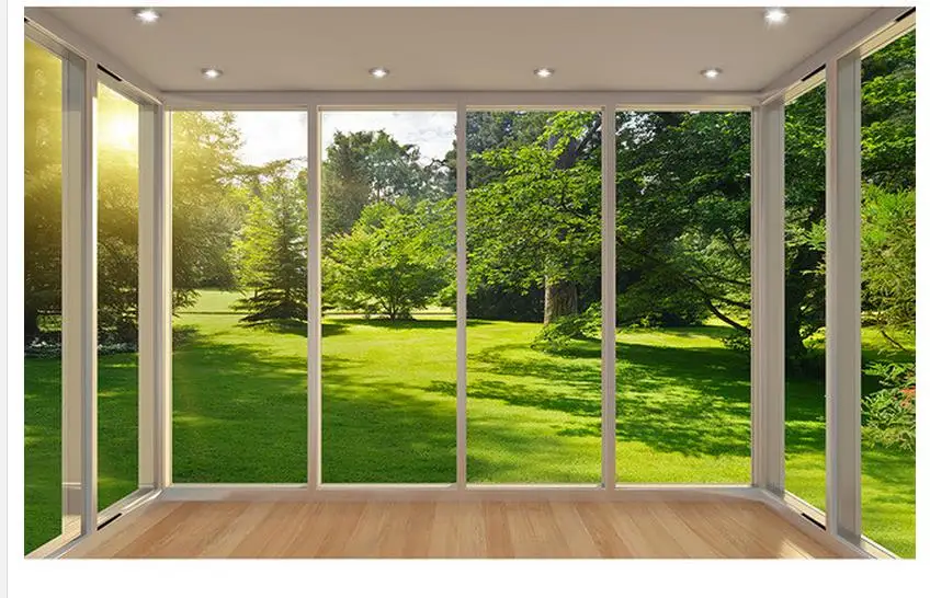 3D комната обои Европейский балкон лесные травы пейзаж 3d ТВ фоне стены 3d обои украшения дома