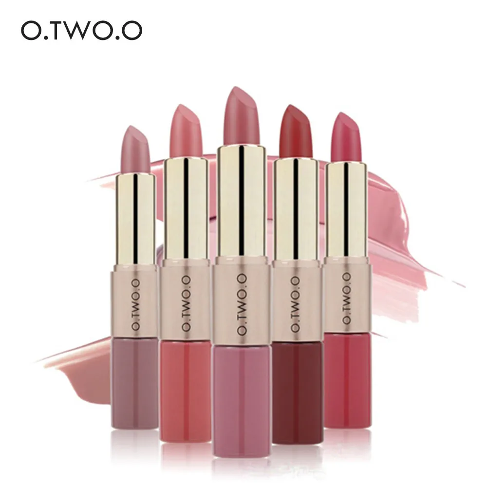 

O.TWO.O 12 colors Matte liquid Lipstick Makeup Velvet Lip stick and Matte Lipgloss 2 in 1 Long Lasting Lips No Sticky