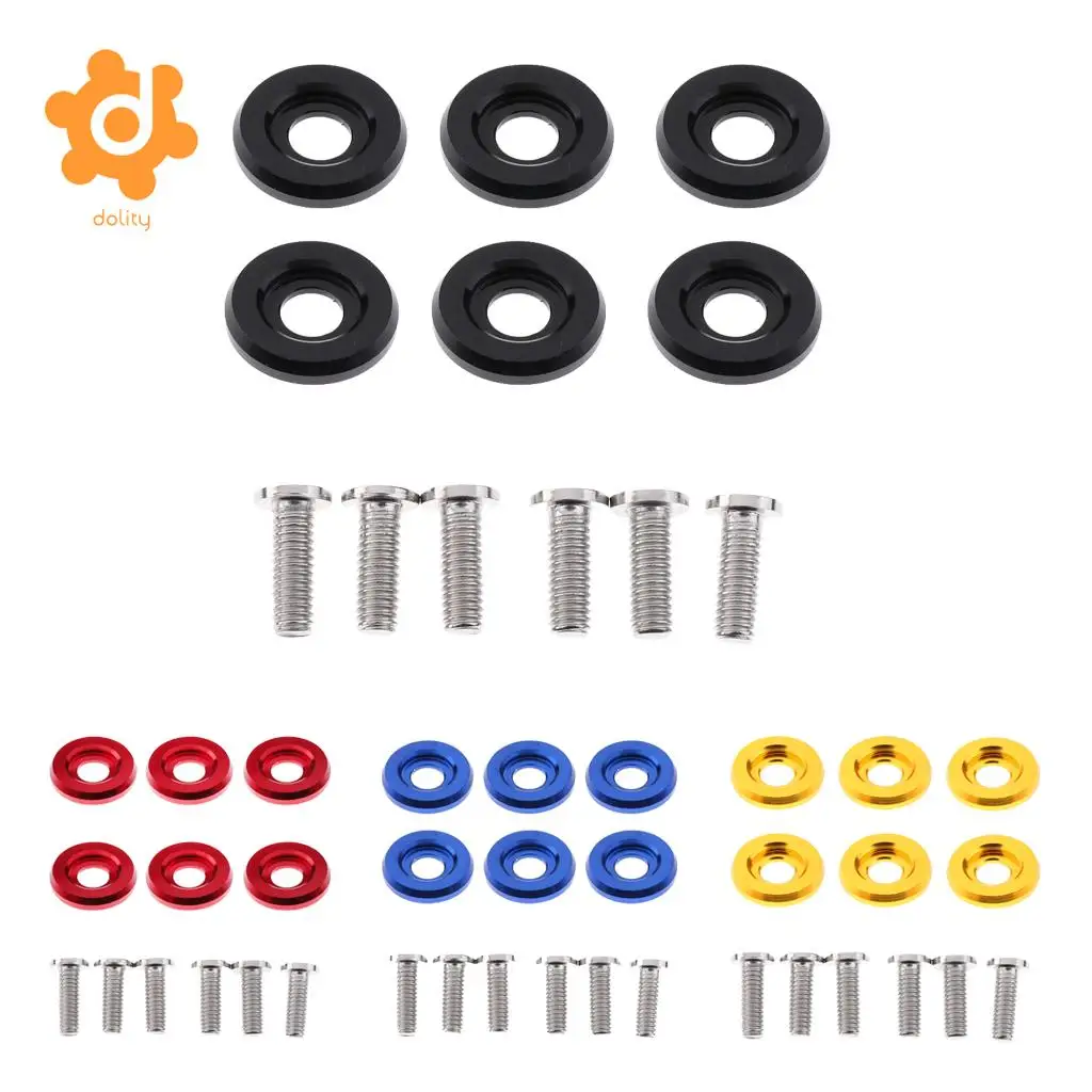 dolity 6 Set M6x20mm Aluminium License Plate Frame Bumper Bolt Screw Kits