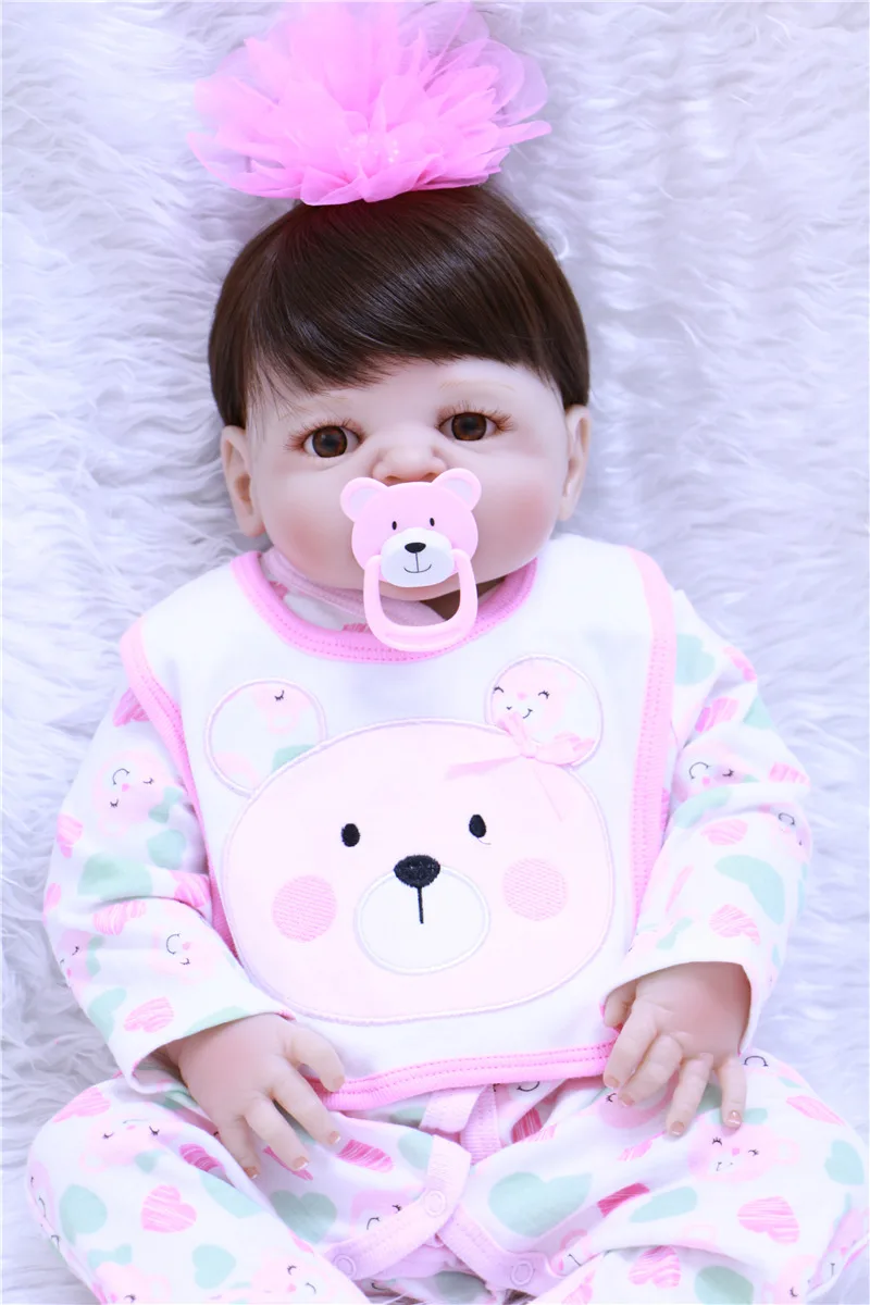 DollMai девочка кукла реборн 23 "57 см полный силиконовый корпус reborn Детские игрушки для детей подарок на день рождения bebes reborn menina bonecas