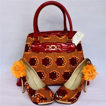 Neue Ankunft mit Super wachs Italienische passenden schuhe und taschen, 708-5 wachs afrikanische frauen kupplung mode-design für party kleid.