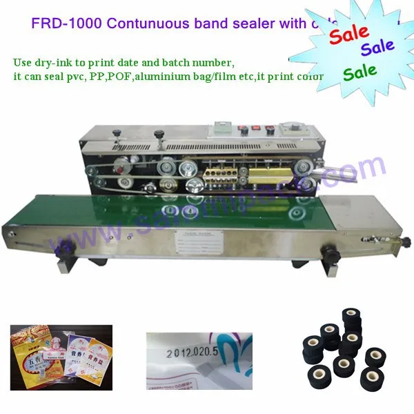 

High quanlity FRD-1000 Stainless steel Solid ink band sealer+ black colour date printing+new arrival+100% warranty