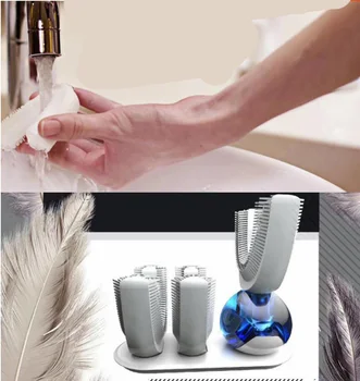 

U Shape Automatic Electric Toothbrush 360 Degree Sonic Vibration Teeth Cleaner Rechargeable Durable Toothbrush For Home Travel