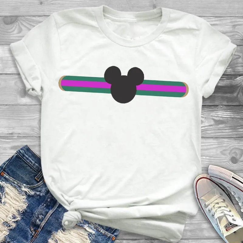 

Women Shirt Fashion Striped Cute Cartoon fashion Ladies Womens Short Sleeve Casual Female T T-shirt Graphic Printed Top Tshirt