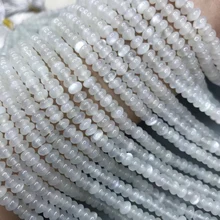 Свободные бусины Лунный Камень круглые белые 4*2 мм 1" для изготовления ювелирных изделий DIY FPPJ бусины натуральный драгоценный камень