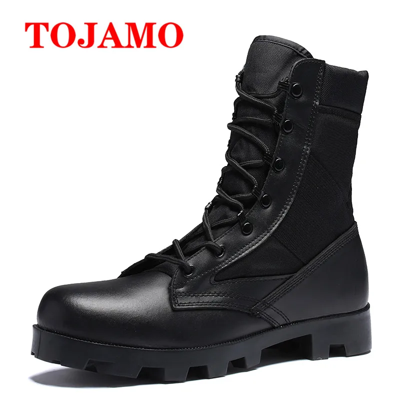 

TOJAMO Men Military Boots Canvas Comfortable Breathable Work Ankle Botas Military Desert Boot Botas de hombre Male Schuhe Herren