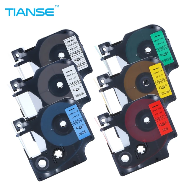 Best Offers TIANSE 6pcs 12mm Label Compatible Dymo D1 Labeling Tape 45010 45013 45016 45017 45018 45019 LabelManager 160 280 Printer Ribbon Best Offers TIANSE 6pcs 12mm Label Compatible Dymo D1 Labeling Tape 45010 45013 45016 45017 45018 45019 LabelManager 160 280 Printer Ribbon