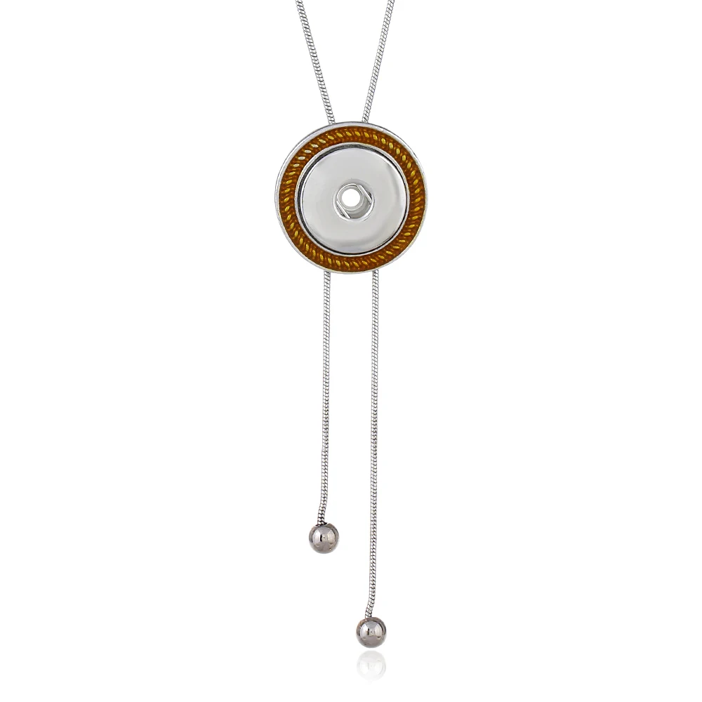 Новейший стиль, 18 мм., застежка-кнопка, массивное ожерелье, подвески, оригинальное ожерелье, серебряное колье, ожерелье для женщин, ювелирное изделие - Окраска металла: 9