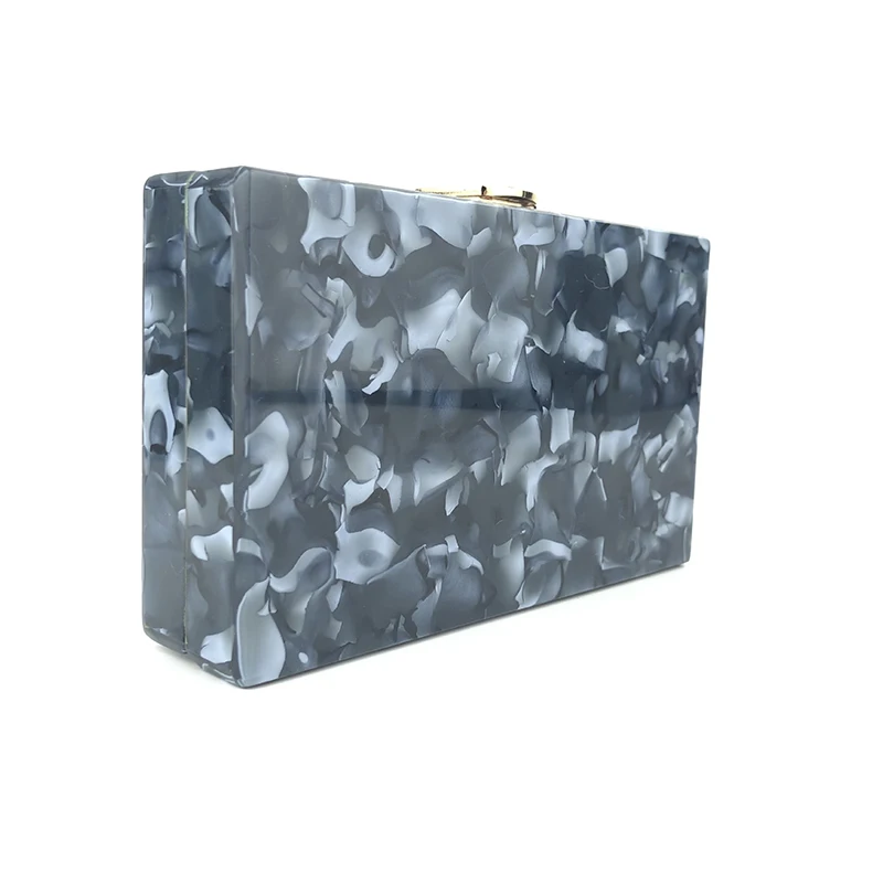 Luxy Moon Black Bride Acrylic Box Clutch Side View