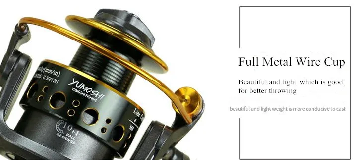 Carretel de Pesca Carretilha de Pesca Roda de Metal Spinning Bobinas Duplo Freios Lago Rio Mar Carpa Ferramentas Engrenagem 6 High Quality Esporte e Lazer
