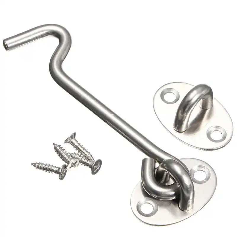 Stainless Steel Cabin Hook And Eye Latch Lock Shed Gate Door Catch Silent Holder Stainless Steel Cabin Hook And Eye Latch Lock Shed Gate Door Catch Silent Holder