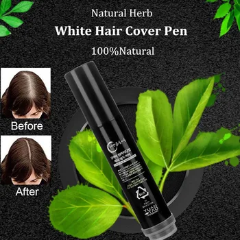 

Natural Herb White Hair Cover Pen White Long-Lasting Temporary Pens Hot Mdf