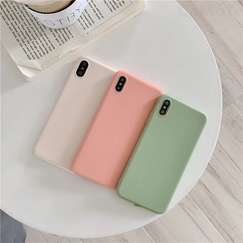 TPU Soft Cases For iphone Xr case Candy Color Silicon for 7 X XS Max 6 6S 8 Plus universal Morandi color drop shipping | Мобильные