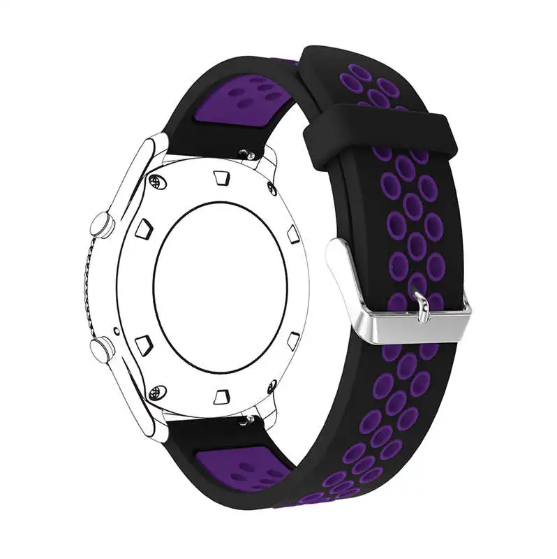 Спортивный силиконовый ремешок для часов samsung gear s3 Frontier/классический M-R760 SM-R770 Браслет замена Смарт-часы напульсники - Цвет ремешка: Black purple