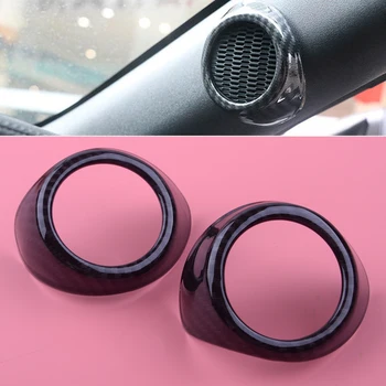 

DWCX 1 Pair Carbon Fiber A pillar Car Door Stereo Speaker Cover Trim Column Tweeter fit for Ford Mustang 2015 2016 2017 2018
