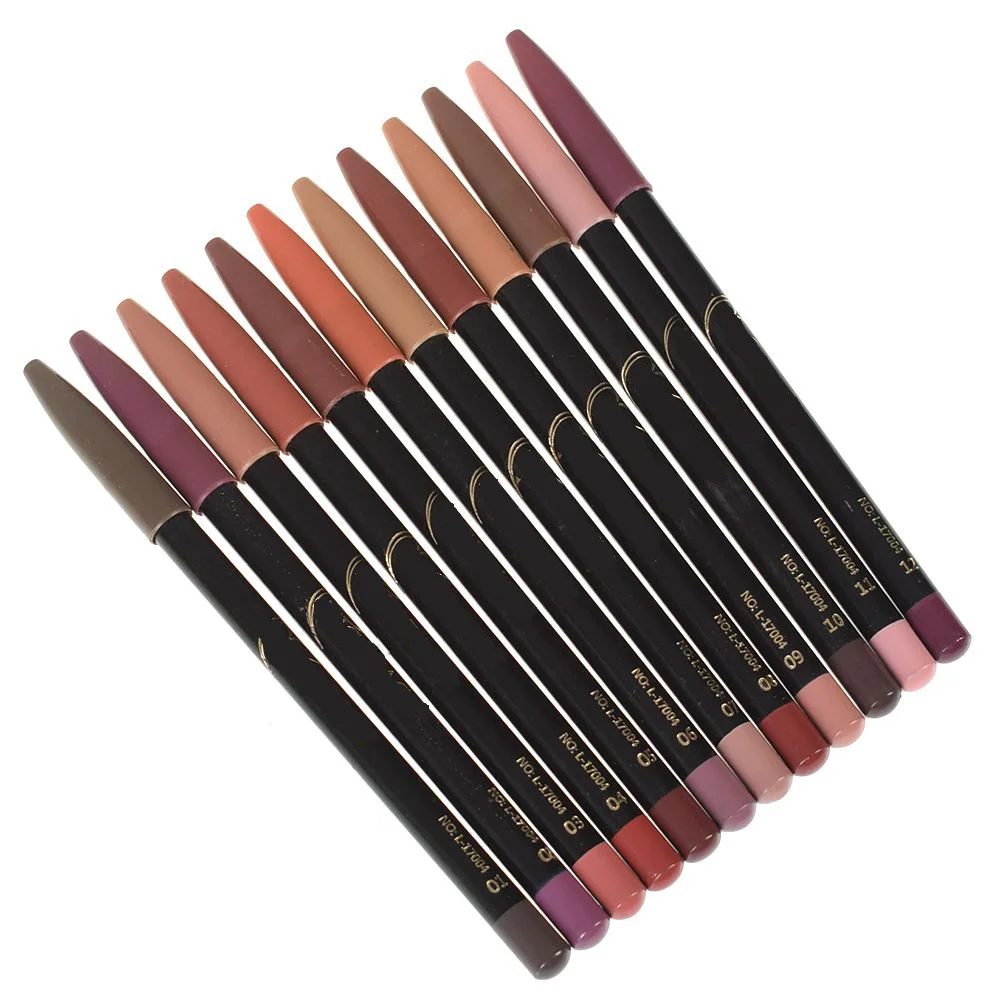 

12 Colors Brand Lip Pencils Matte Lipliner Pencil Waterproof Makeup Lips 2018 Matte Lipstick Lip Liner Pen Smooth Nude Cosmetics
