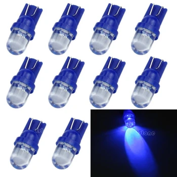 

10 Pcs T10 194 168 Blue Super Bright 12V LED Wedge Plate Dashboard Side Light Bulb