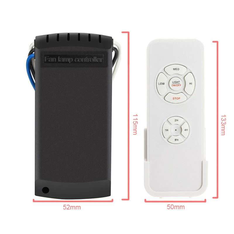 Wireless Ceiling Fan Light Remote Control Switch Kit - AC 110V/220V, 3-Speed, Timer Function