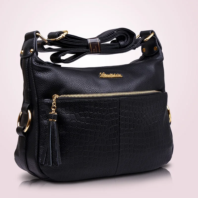 Высокое качество сумки через плечо Модные кисточкой сумка женские сумки Хобо женские сумки из натуральной кожи