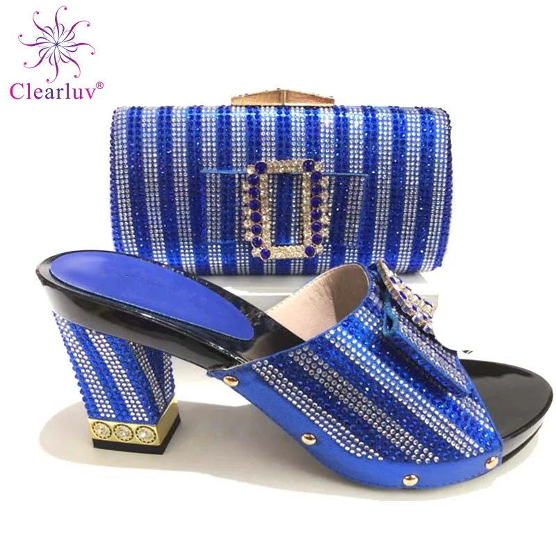 Et Noir Strass Pour Les rose Nouvelle Nigérian Ensemble Décoré Femmes Arrivée jaune Noir Couleur or Chaussures rouge bleu Ventes Avec Assorties Sac En wf5qOaf8