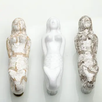 

3.75" Handles Pulls Mermaid Crack Ceramic Drawer Handles Pulls Home Decorative Chic Kitchen Cabinet Pulls handles 96mm