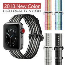 Новая нейлоновая Спортивная петля для apple watch серии 5 4 3 ремешок для iWatch 44 мм 42 мм 38 Красочные легкие дышащие Замена