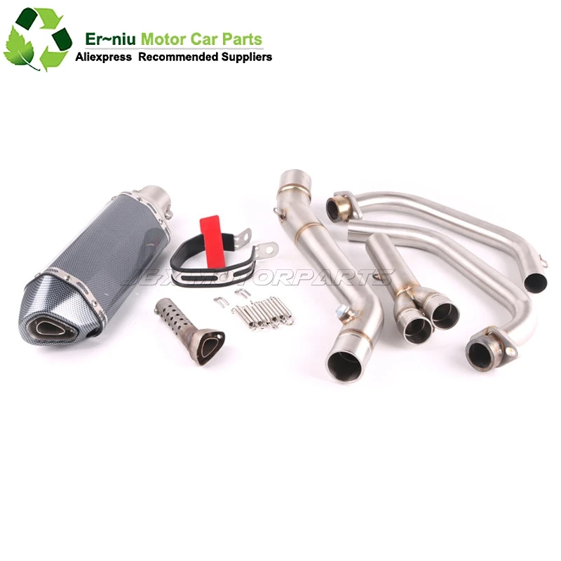 

YZF R30 R25 R3 MT-03 MT03 Motorcycle Exhaust Full system contact middle pipe + muffler FOR Yamaha R25 R30 2014-2016 silp-on