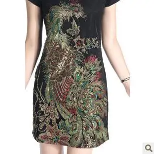 Красное/черное/белое Размер: M L XL XXL 3XL 4XL 5XL вышивка Феникса тонкая искусственная